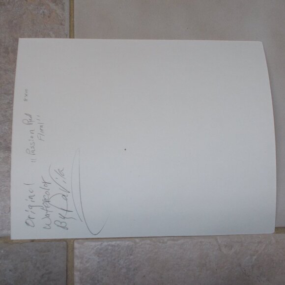 New Original Collectable "Passion Red Floral" impressionistic 8x10 watercolor - Picture 4 of 4